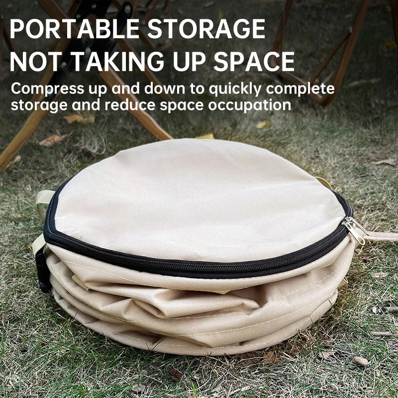 Cubo de basura para acampar, cubo de almacenamiento Circular emergente, cubo de reciclaje plegable de lona, bolsa de basura para jardín y patio al aire libre