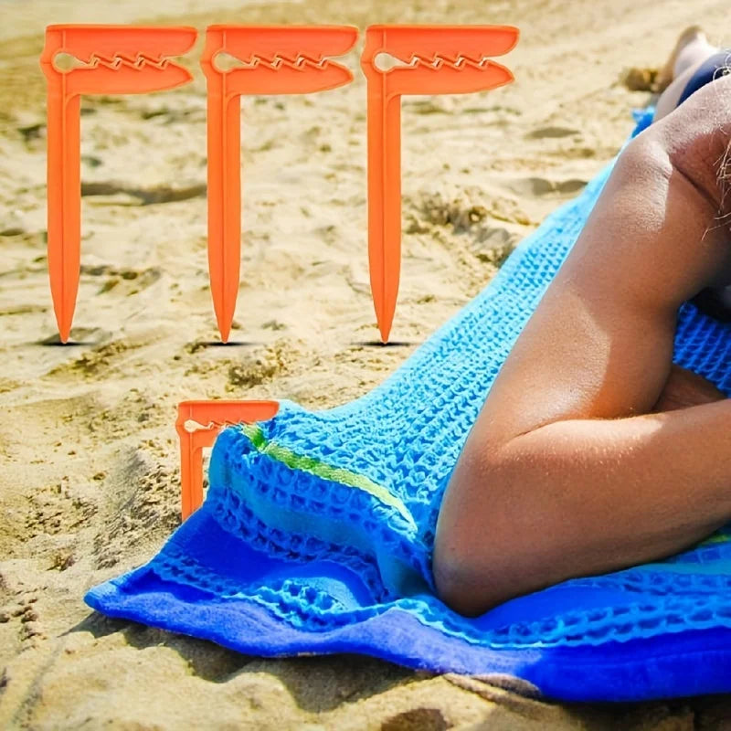 4 clips para toallas de playa al aire libre: sujetar de forma segura toallas y sábanas para acampar y viajar a la playa