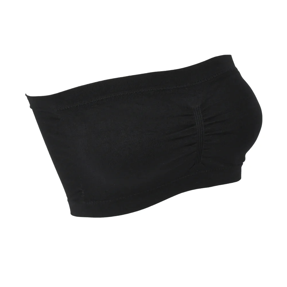 Nuevo sujetador sin tirantes para mujer con cojín para el pecho desmontable de talla grande Top elástico sin costuras para exteriores sin tirantes S-6XL