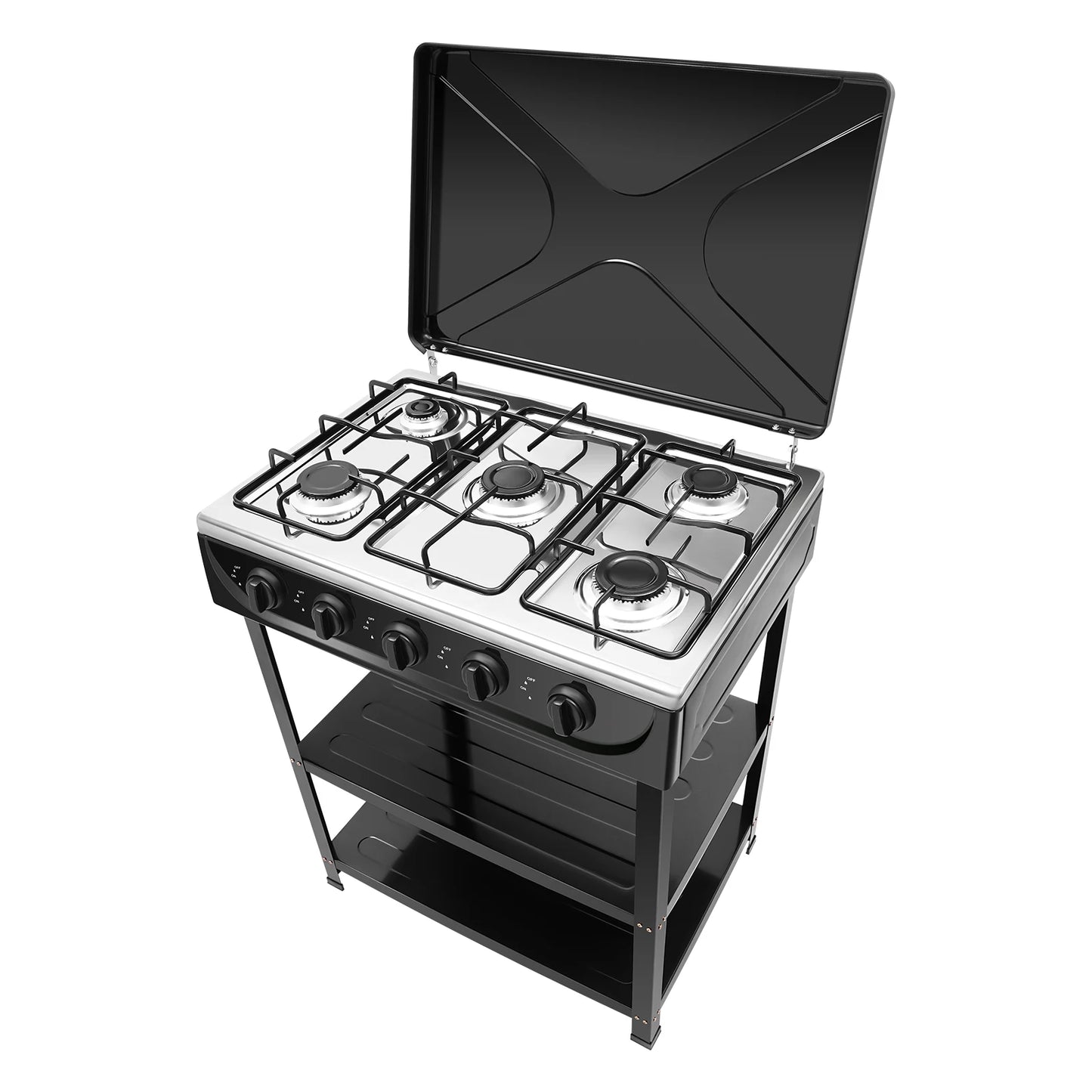 Estufa de Gas Natural de Control independiente, estufa de Gas propano extraÃble con cubierta para acampar al aire libre, RV, viajes, 4/5 quemadores