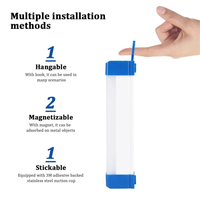 Lámpara LED recargable por USB, luces de emergencia portátiles, tubo LED, linternas para exteriores, linterna de luz magnética, lámpara de Camping de 17cm y 32cm