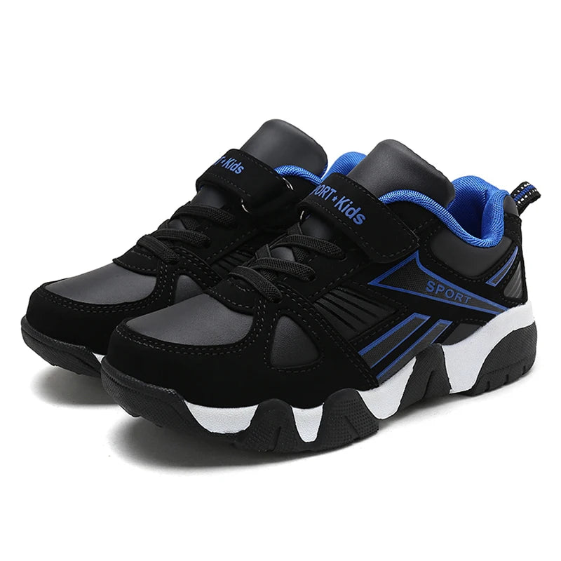 Zapatos para niños, zapatillas deportivas escolares de cuero de moda para niños, tenis, informales, para caminar, correr, antideslizantes, talla 28-39