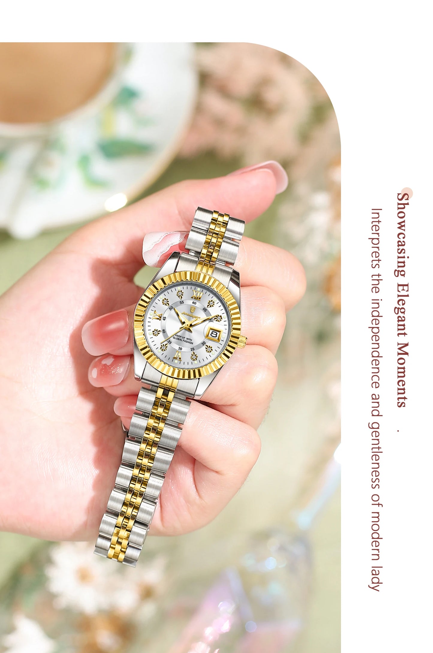 POEDAGAR, relojes de lujo para mujer, Reloj de pulsera resistente al agua con fecha luminosa para mujer, Reloj de cuarzo elegante de acero inoxidable para mujer, Reloj