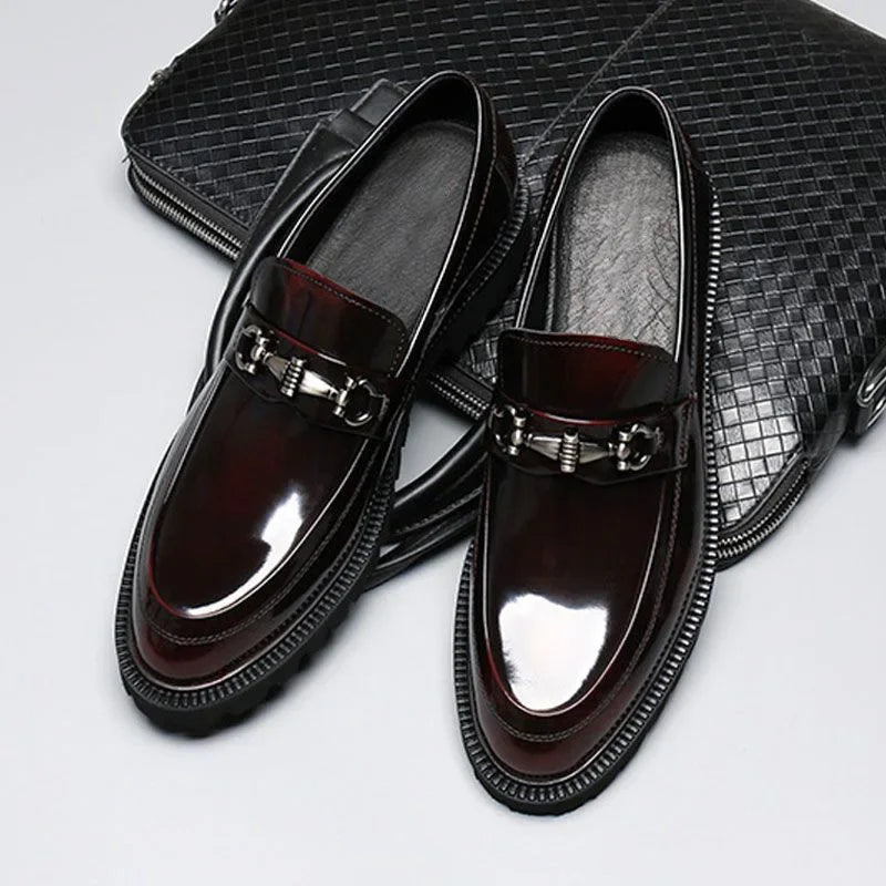 Zapatos de vestir de cuero para hombre, hebilla de calle de caballo, zapatos Oxford de alta calidad para hombre, zapatos formales para fiesta de boda y oficina, talla grande 38-48