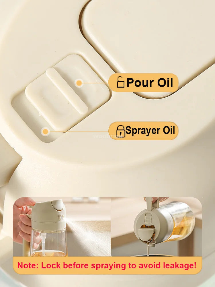 Spray 2 en 1 para botella dispensadora de aceite de oliva, diseño de mango cómodo para barbacoa, sartén de aire, horno, Camping