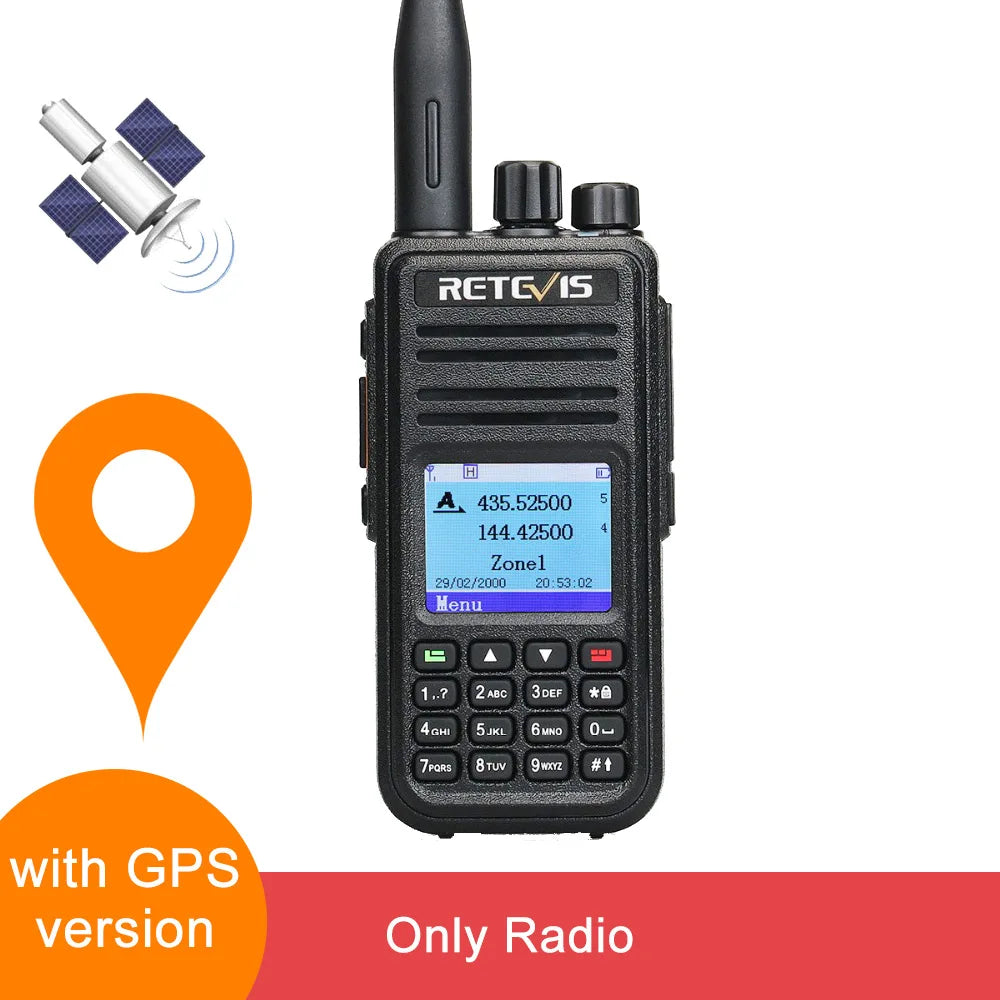 Retevis RT3S DMR walkie talkies de largo alcance radio portátil recargable radio a pilas camping walkie talkie emisora radioaficionado radio emergencia supervivencia profesionales walkie-talkies Cifrado AES256 GPS APRS