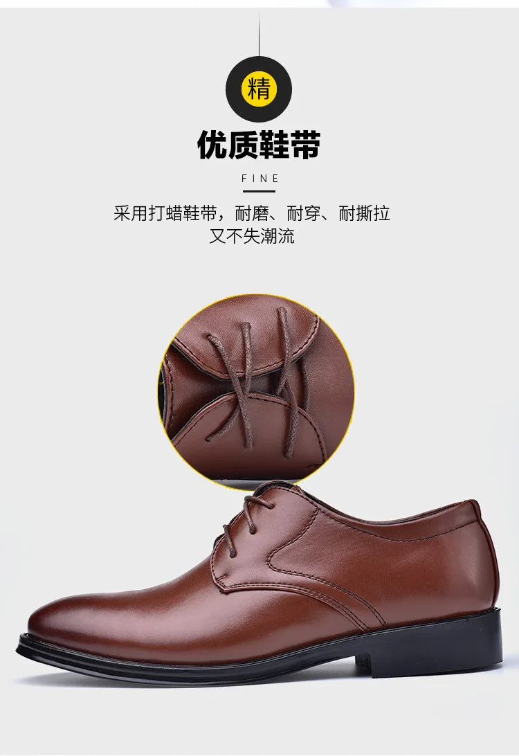 Zapatos de vestir formales para hombre, calzado informal de cuero, diseñador de boda Social, punta estrecha, zapatos negros de oficina para invierno, marca 2023