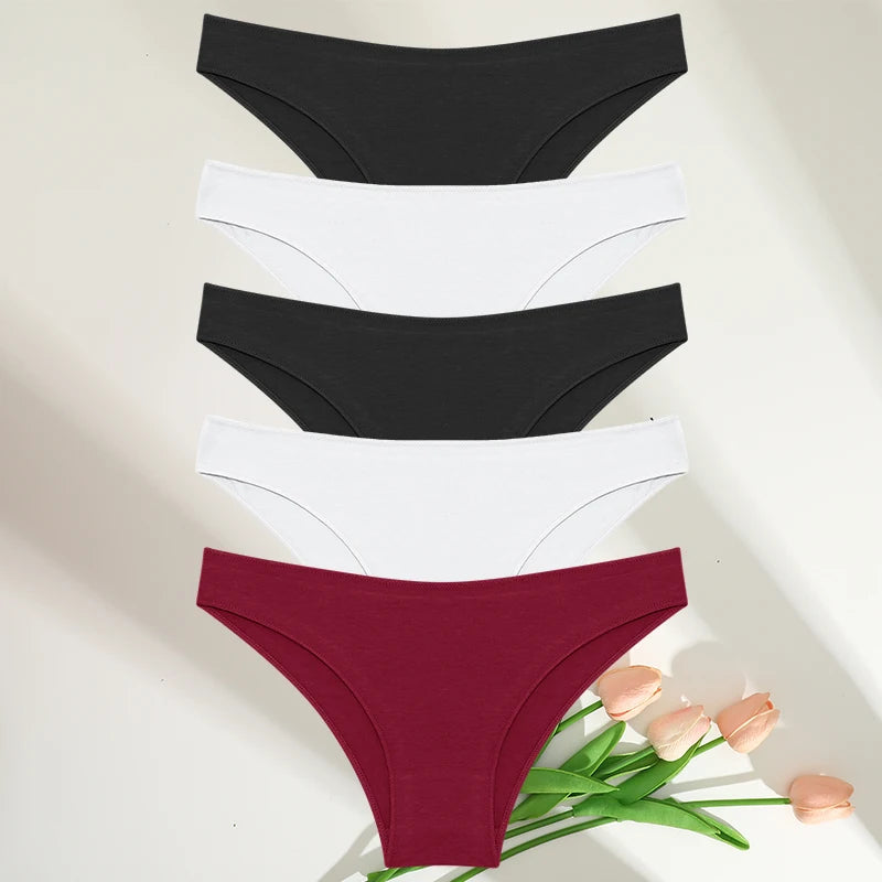 FINETOO-Conjunto de bragas de M-XXL para mujer, lencerÃa de algodón, ropa interior Sexy, 7 colores sólidos