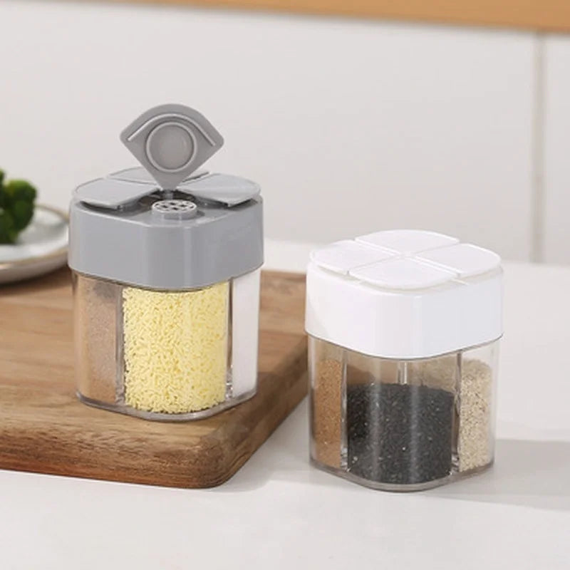 Kit de especias para acampar y viajar, agitador de especias para condimentos, dispensador de plástico 4 en 1, contenedores de especias para acampar, 1 ud.