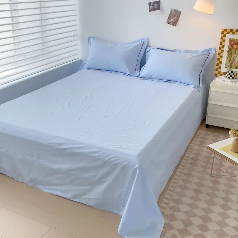 Sábana plana de algodón egipcio, sábanas superiores 100% de algodón de 400TC, ropa de cama suave de lujo, para cama doble Queen King, 1 ud.