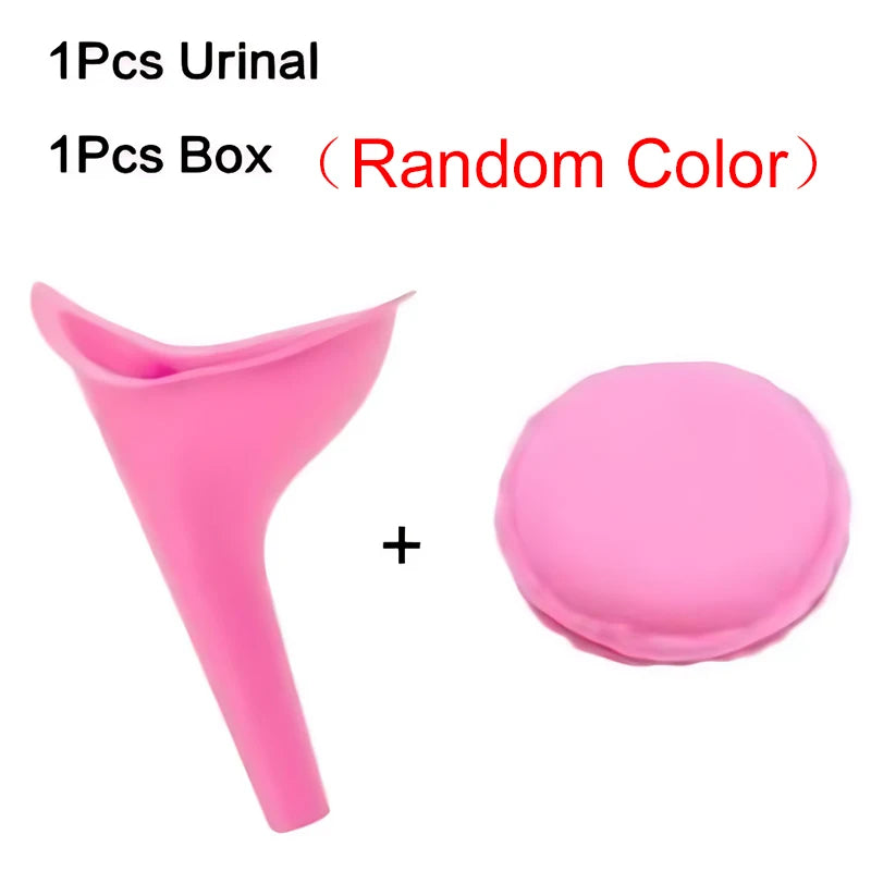 Juego de embudo de silicona reutilizable, embudo para orinar de pie de silicona rosa/morado con caja de almacenamiento de Color aleatorio, viaje, Camping, Hotel, ZYF, 1 ud.