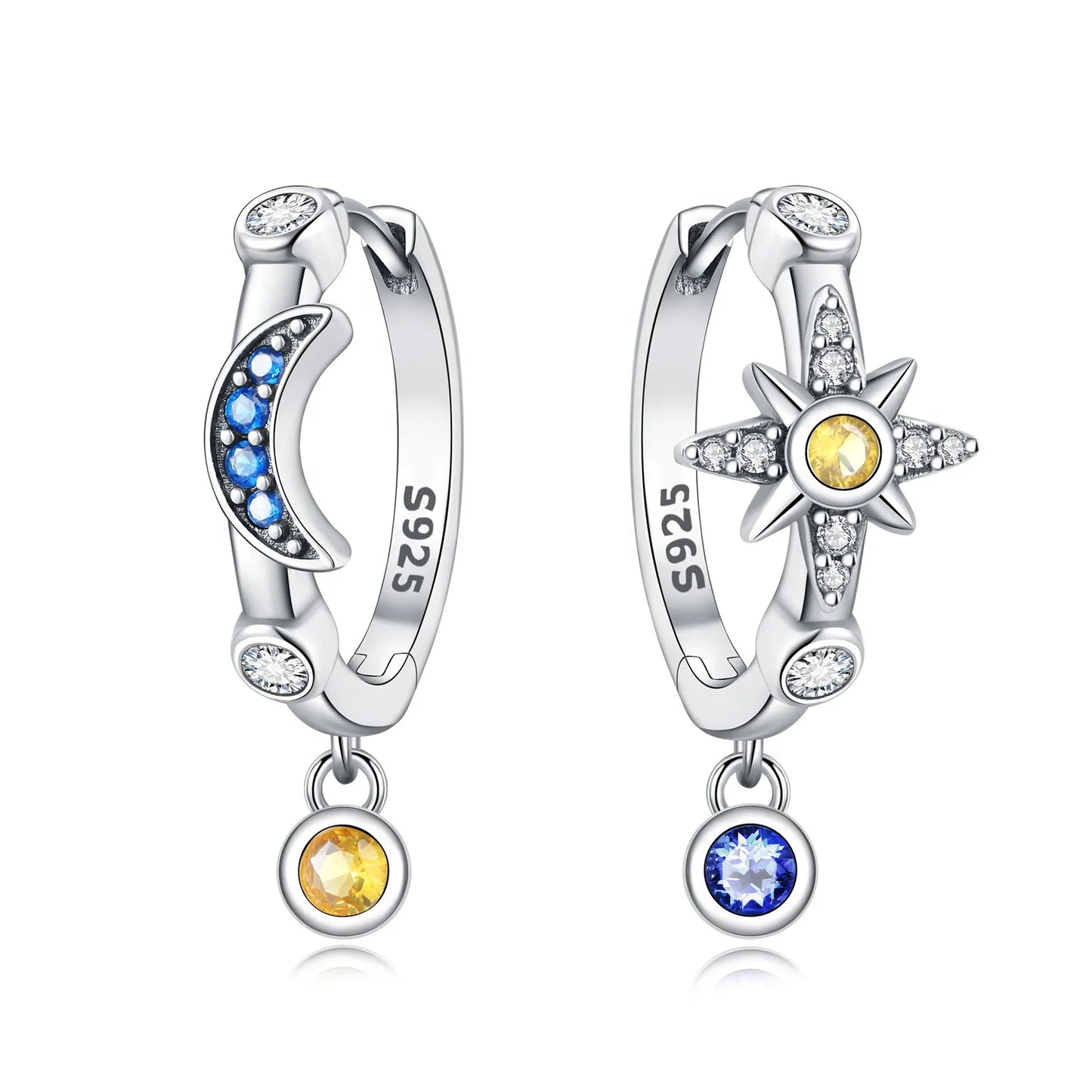 Orstarry-pendientes circulares de Plata de Ley 925 con forma de gota para mujer, aretes colgantes, joyería versátil para fiesta, regalos
