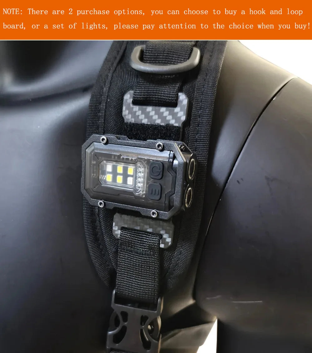 Linterna táctica EDC portátil Mini luz o placa de bucle de gancho Camping senderismo luz intermitente de seguridad para correa de mochila de 25mm
