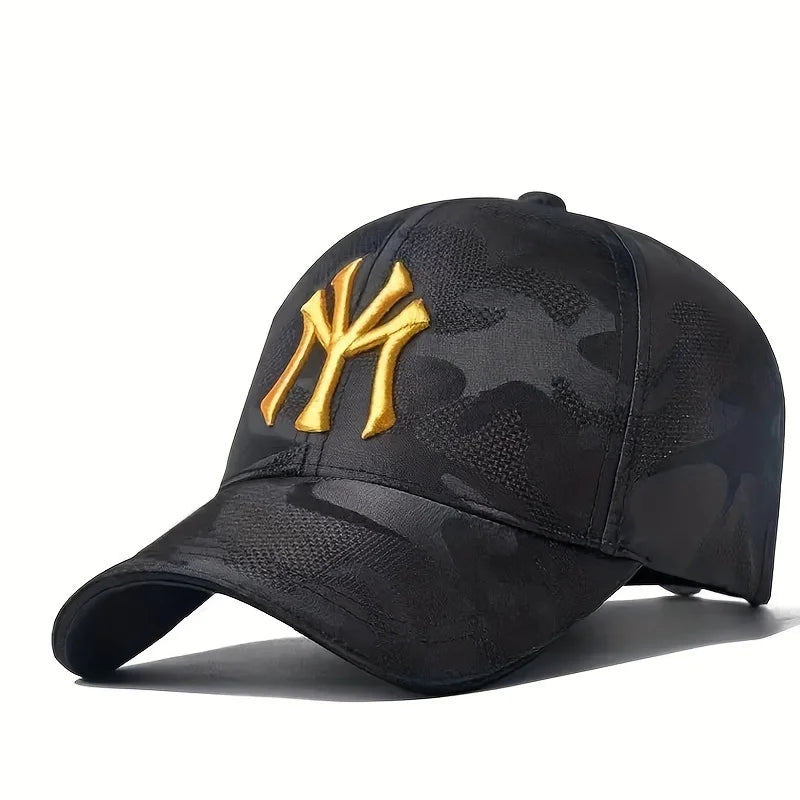 Sombreros de béisbol de camuflaje con bordado de letras a la moda, sombreros casuales ajustables para exteriores para primavera y otoño, sombrero protector solar