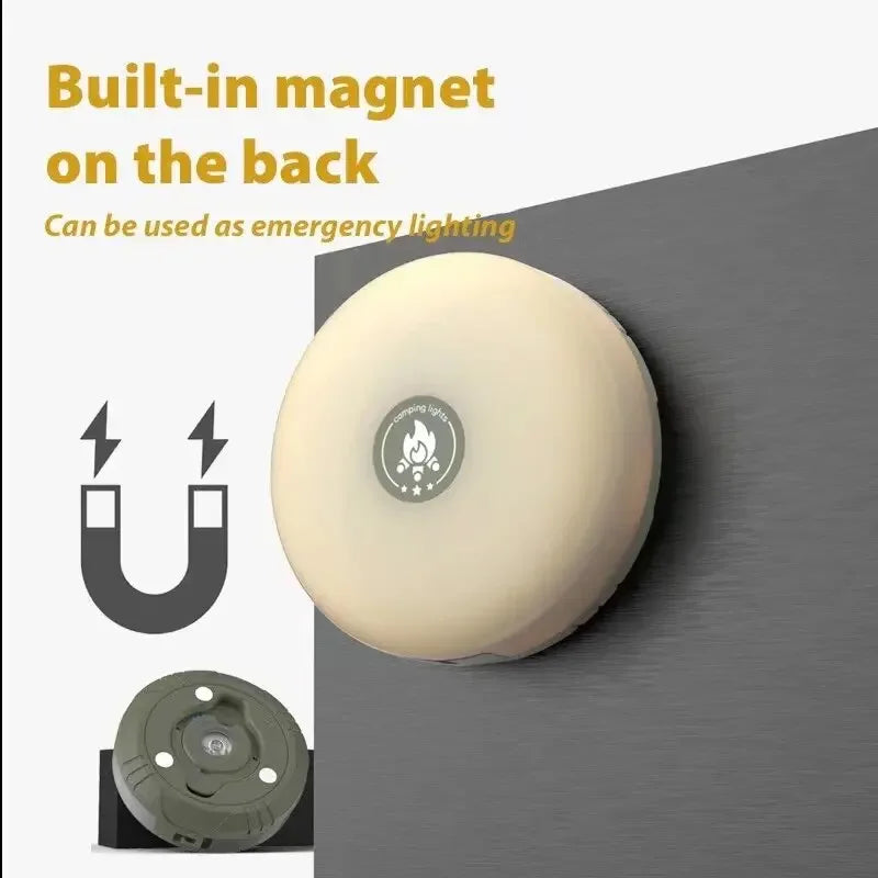 Luz de Camping 4 en 1, guirnalda de luces LED con carrete, lámpara de Camping USB para exteriores, luz LED nocturna reciclable para decoración de tienda de campaña y jardín