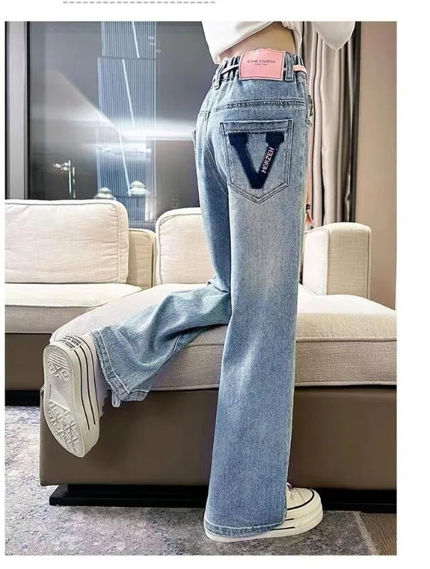 Pantalones de chándal para adolescentes, moda de otoño, ropa de calle informal, ropa de hadas de primavera para niños, pantalones para niñas, ropa para niños de pierna ancha