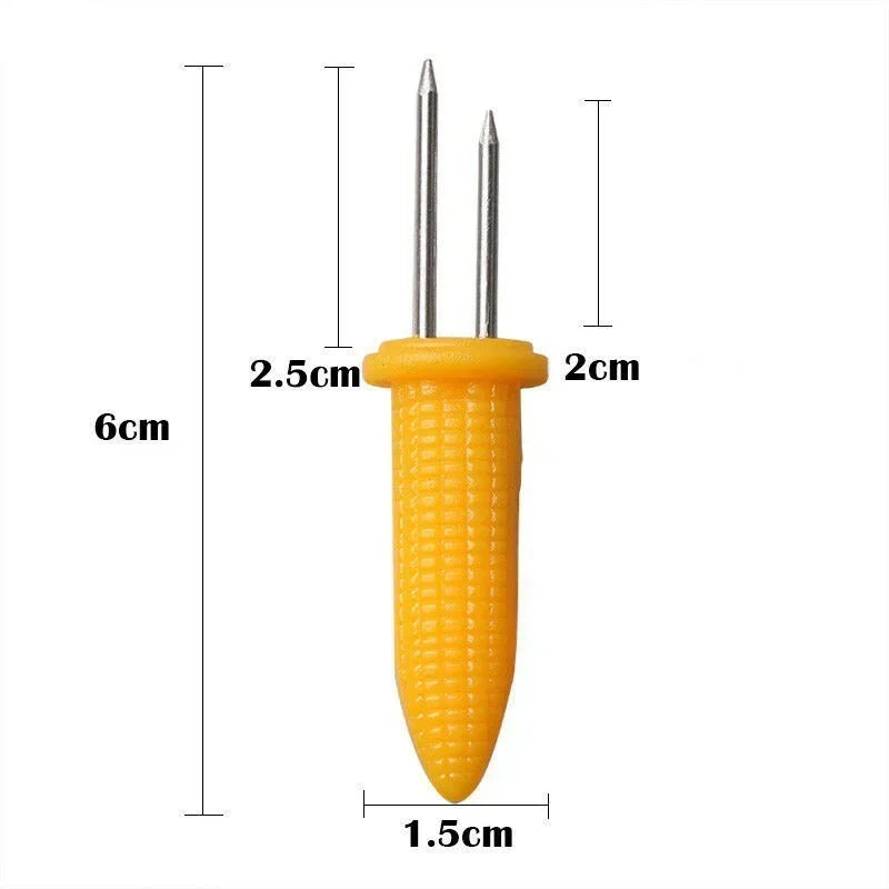 10 Uds. De tenedor, brocheta de maÃz, soportes de maÃz de acero inoxidable, brochetas de maÃz en espiga, tenedores de fruta, herramienta de cocina para acampar al aire libre y barbacoa