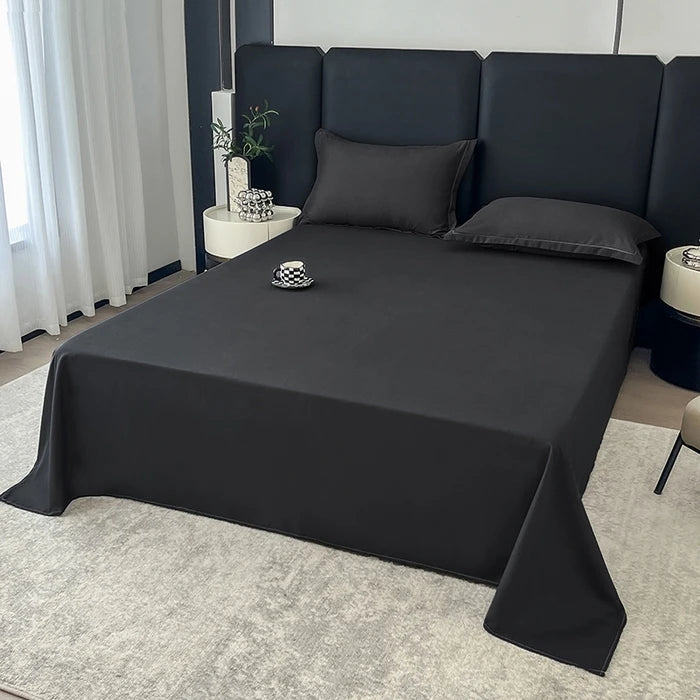 Sábana plana de algodón egipcio, sábanas superiores 100% de algodón de 400TC, ropa de cama suave de lujo, para cama doble Queen King, 1 ud.