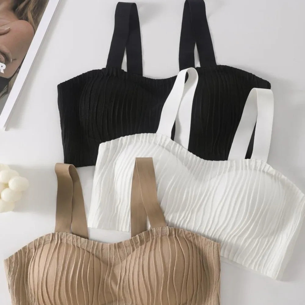 Wave Shape Wireless Deep V Bra Shockproof Anti-sagging Brassiere for Women Gathered Breasts Close-fitting Push Up Underwear