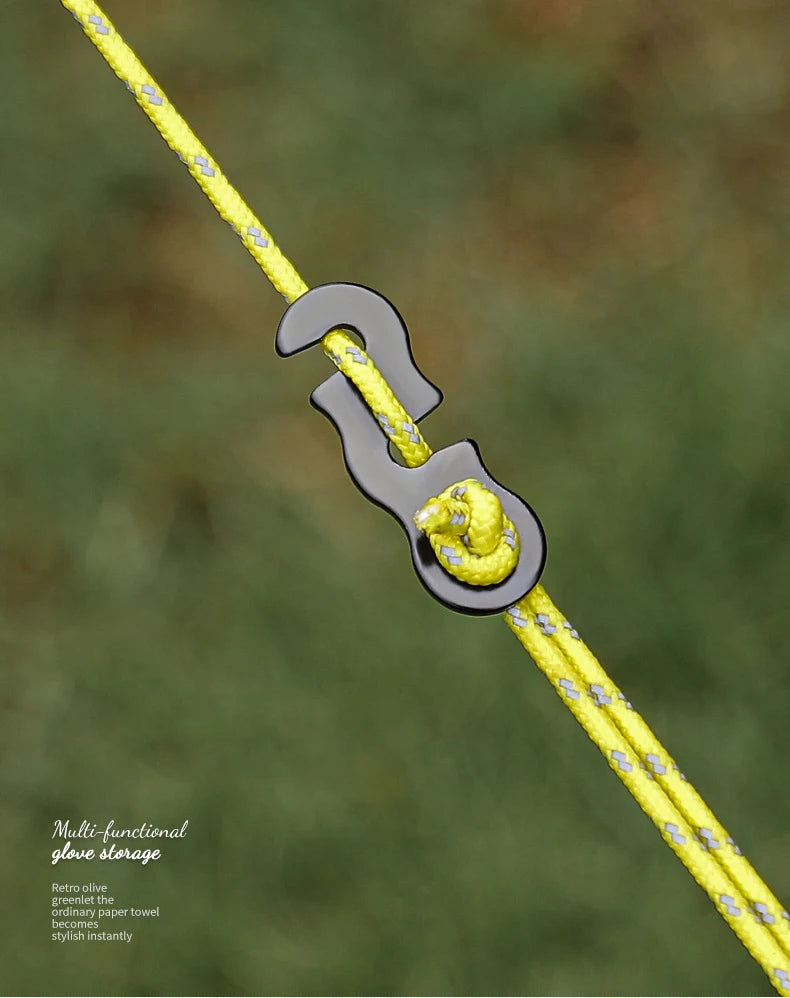 10 Uds. Hebillas de cuerda para tienda de campaña, aleación de aluminio, tapón de cuerda de viento para acampar al aire libre, toldo Wigwam, hebilla de seguridad ajustable