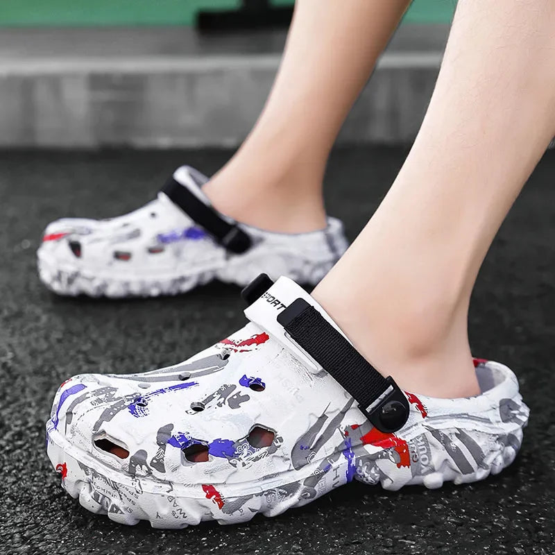 Sandalias de verano de talla grande 47 para hombre, zuecos para jardÃn al aire libre, zapatos con agujeros, zapatos informales para hombre, zapatos de agua, zapatillas suaves cómodas para el hogar