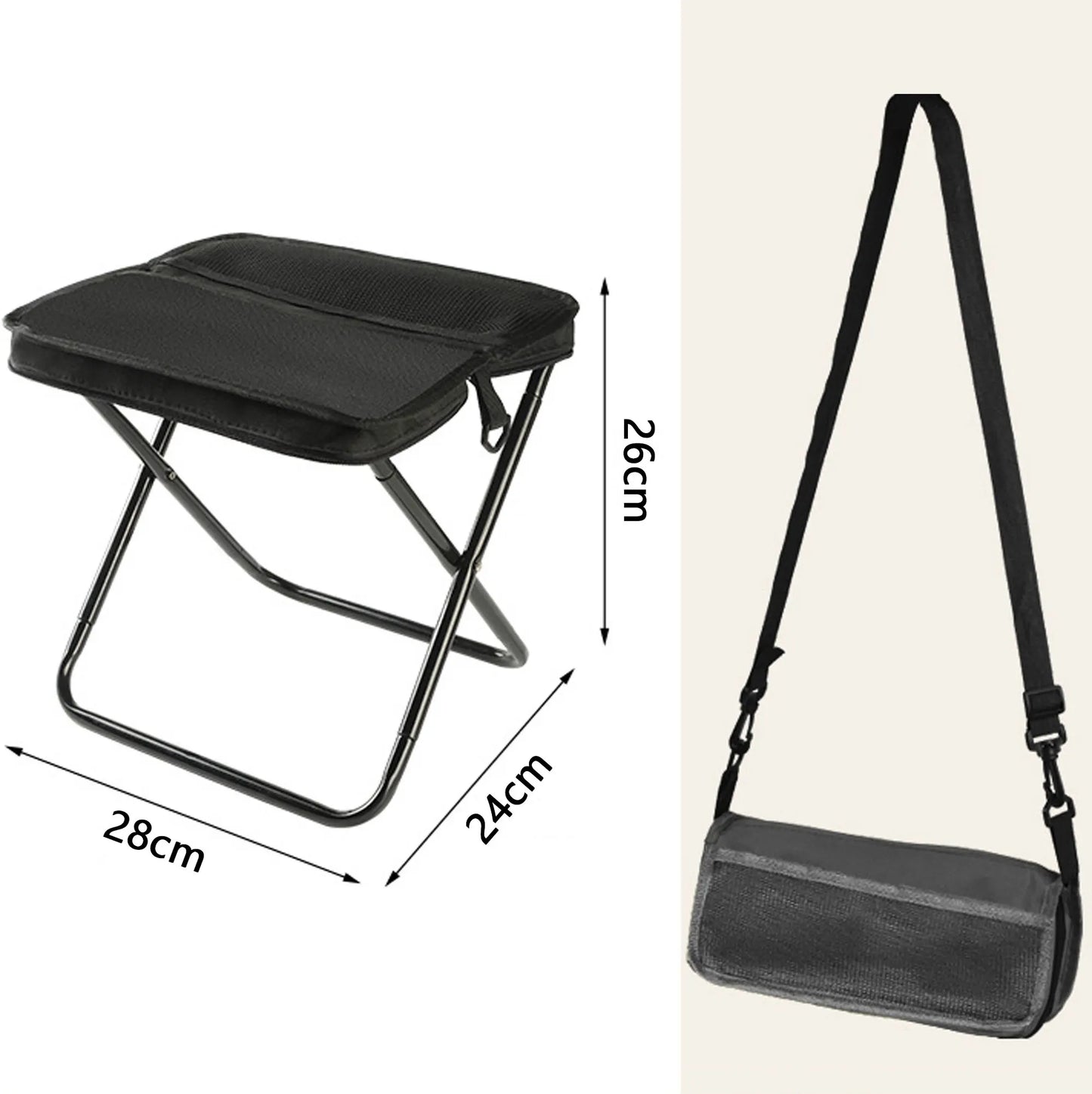 Taburetes plegables para ocio, camping y senderismo al aire libre, taburetes portátiles estilo bolso de hombro que se pueden almacenar fácilmente