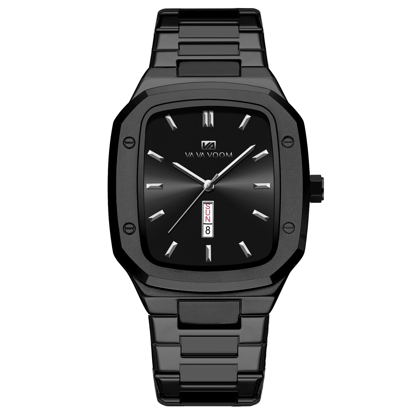 2024 nuevo reloj para hombre, correa cuadrada de acero inoxidable a la moda, oro azul, 3Bar, calendario semanal de cuarzo, reloj de pulsera deportivo de negocios simulado