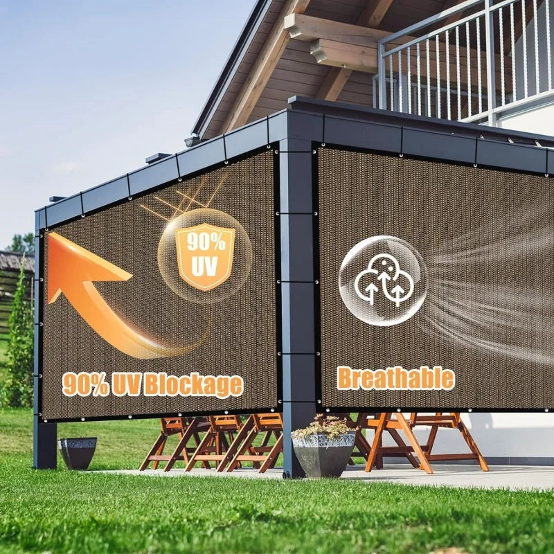 Paño parasol marrón: diseño profesional de protección solar, tasa de barrera ultravioleta al 90%, adecuado para sombrilla de invernadero, pabellón al aire libre, protección para césped, especial para casa de perros y g
