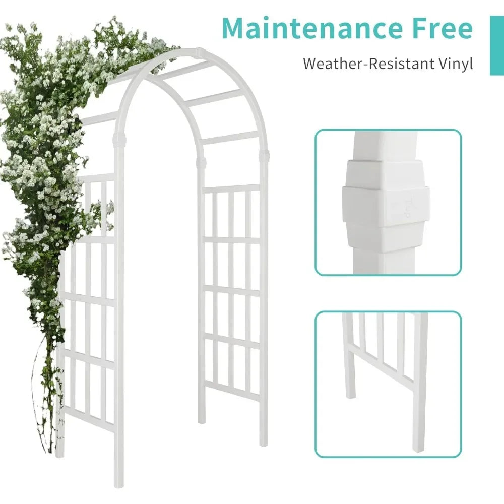 Árbol de jardín de vinilo, arco de boda de PVC para fiesta de ceremonia, enrejado de jardín para plantas trepadoras al aire libre, soporte de fondo de arco para jardín