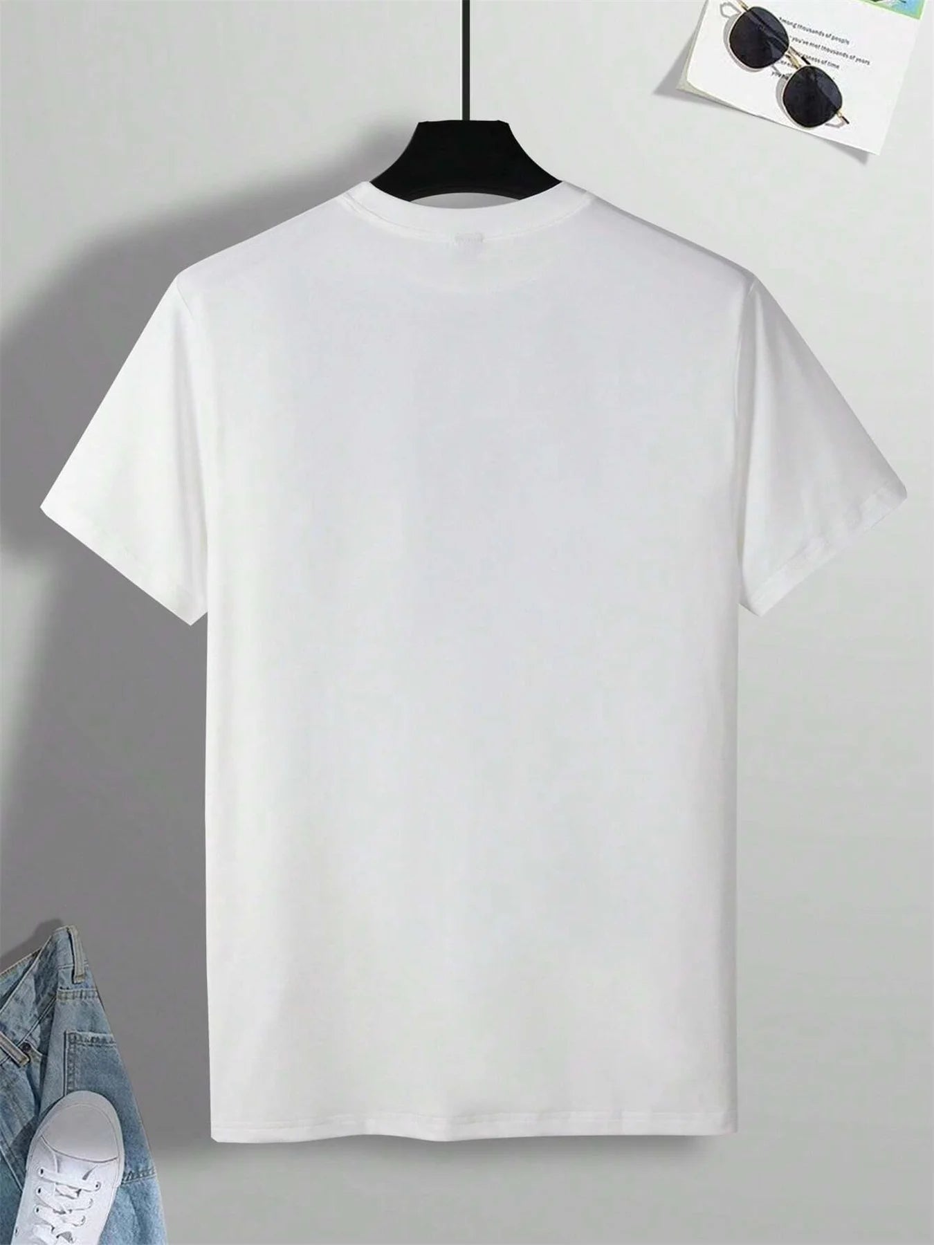 Camiseta de manga corta con cuello redondo para hombre, 100% algodón, informal, a la moda, holgada, de talla grande, con estampado de letras, deportiva