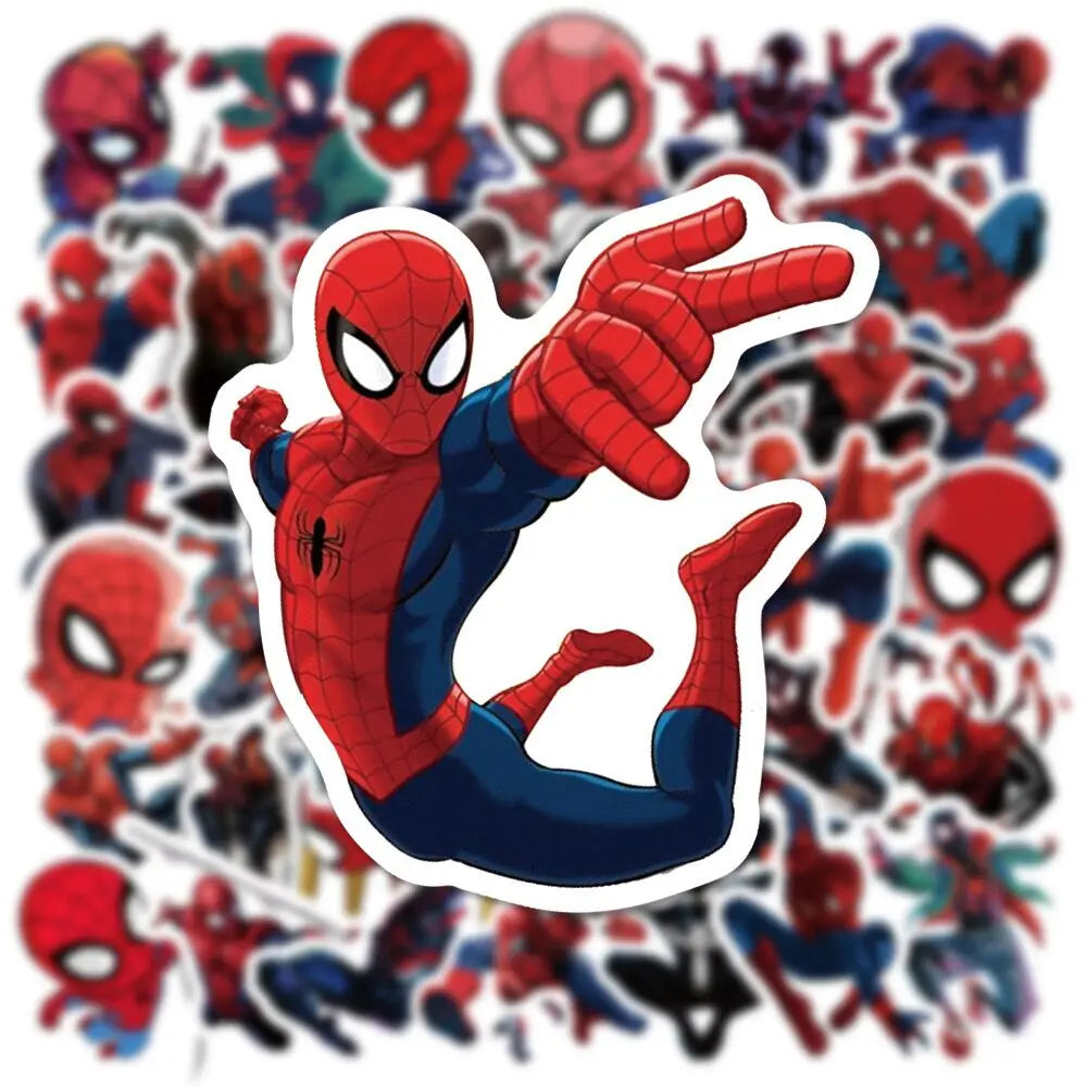 10/50 Uds Disney superhéroe Spiderman pegatinas de dibujos animados de Anime álbum de recortes portátil equipaje monopatín pegatinas de grafiti pegatina juguete para niños