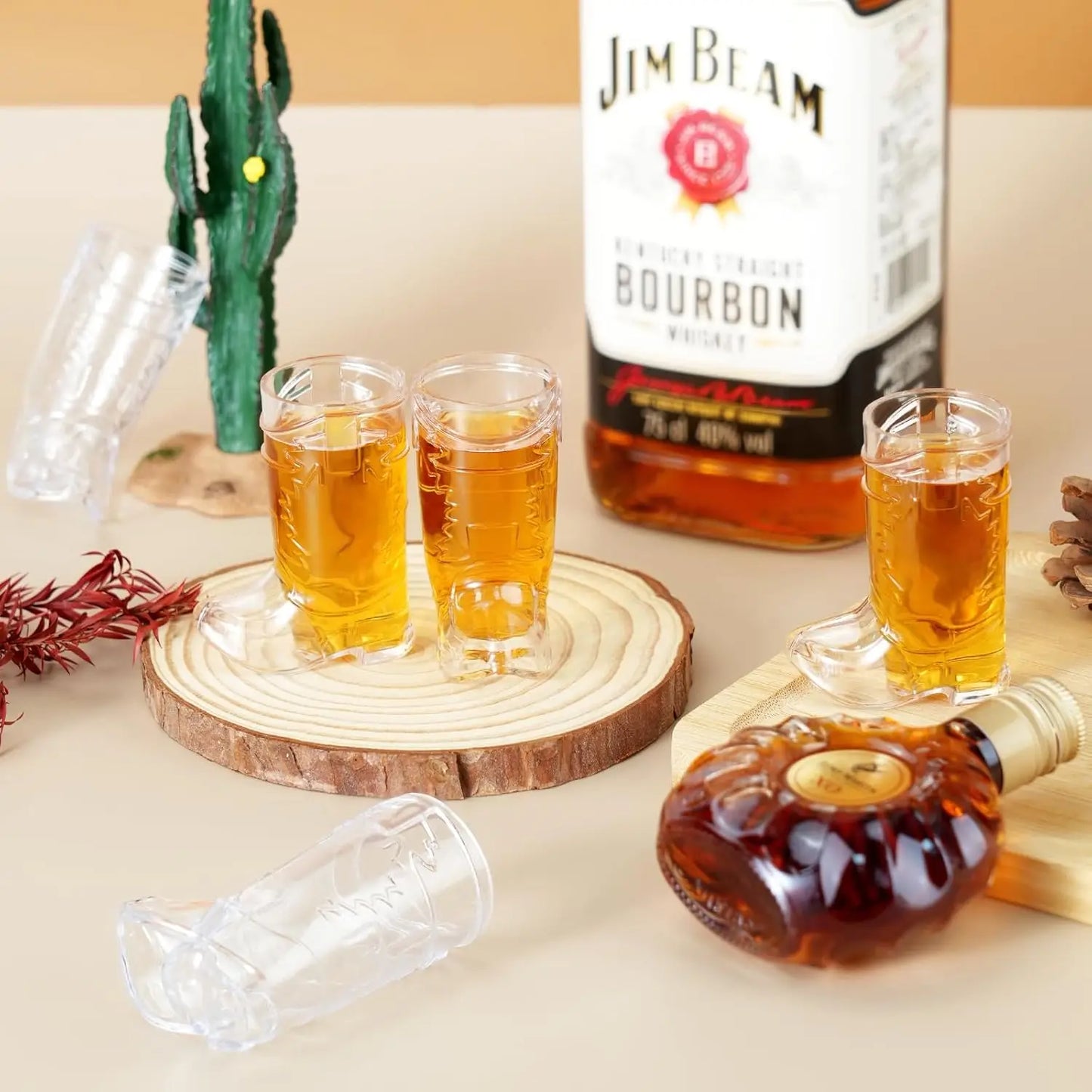 10 Uds. Vasos de chupito para botas de vaquero, Mini vasos de chupito de plástico de 1 Oz, vasos de plástico reutilizables para botas, suministros para fiestas temáticas occidentales de vaca