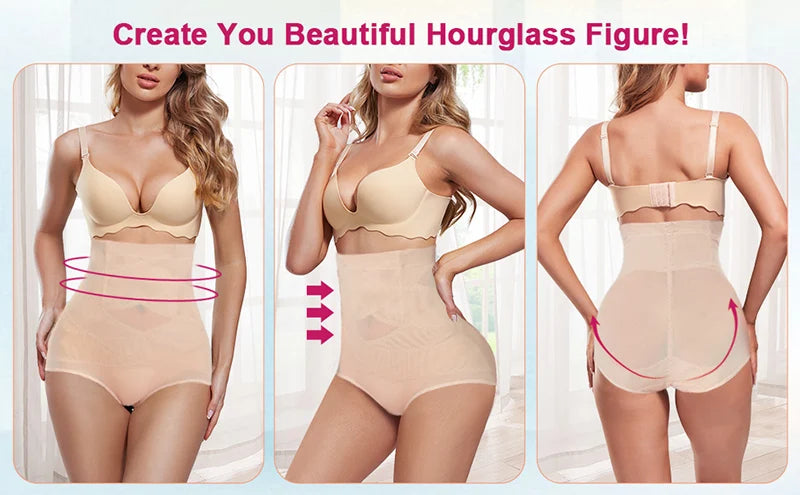 Faja moldeadora de cuerpo de cintura alta, fajas en forma de X, Control de barriga, bragas moldeadoras, entrenador de cintura adelgazante, levantador de glúteos, moldeadores de ropa interior
