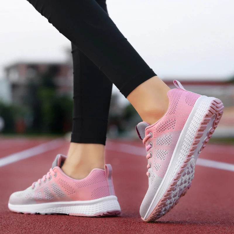 2024 zapatos deportivos para mujer, zapatillas de plataforma a la moda, zapatos planos para correr para primavera e invierno para mujer