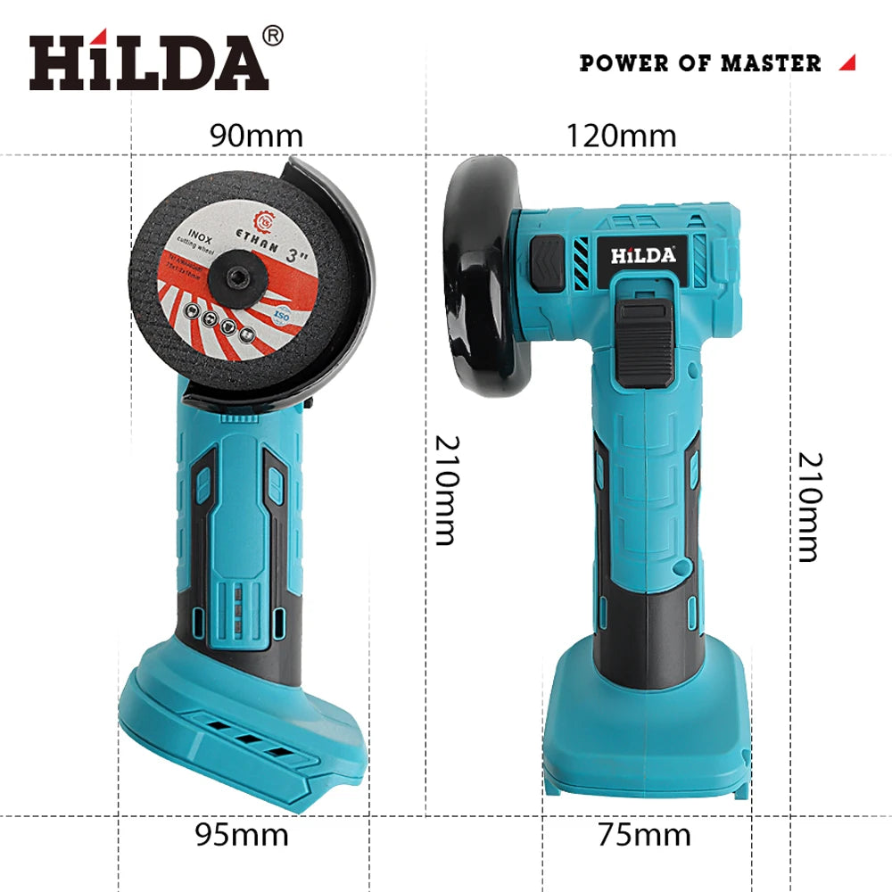 Mini amoladora angular recargable en miniatura HILDA de 12V con baterÃa, amoladora pulidora de hoja de corte para cortar diamante inalámbrico