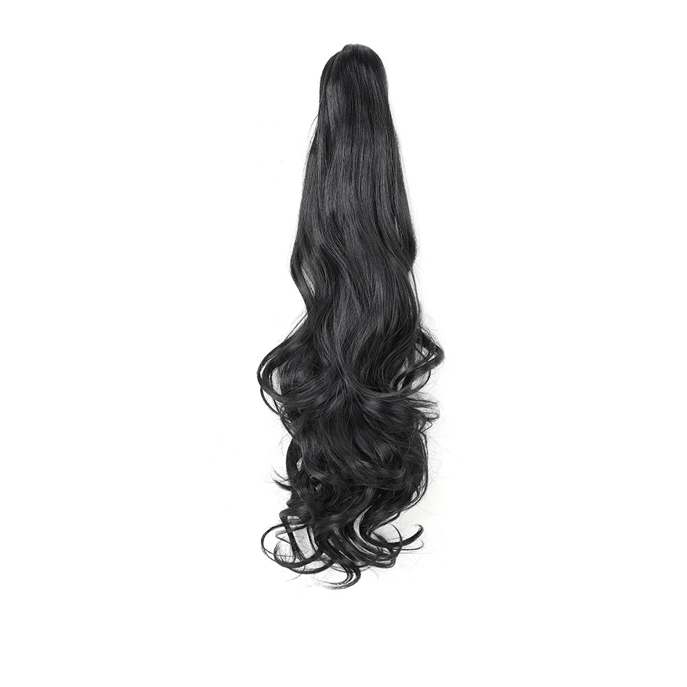 Extensión de cola de caballo, pinza sintética en postizo, extensiones de cabello de cola de caballo onduladas y rizadas, peluca larga de cola de caballo para mujer