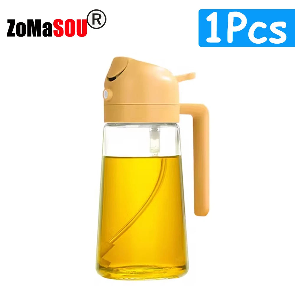 Dispensador de aceite 2 en 1, pulverizador, botella de aceite vertedor, contenedor de aceite de plástico, vaporizador para cocina, ensalada, barbacoa, cocina de acampada