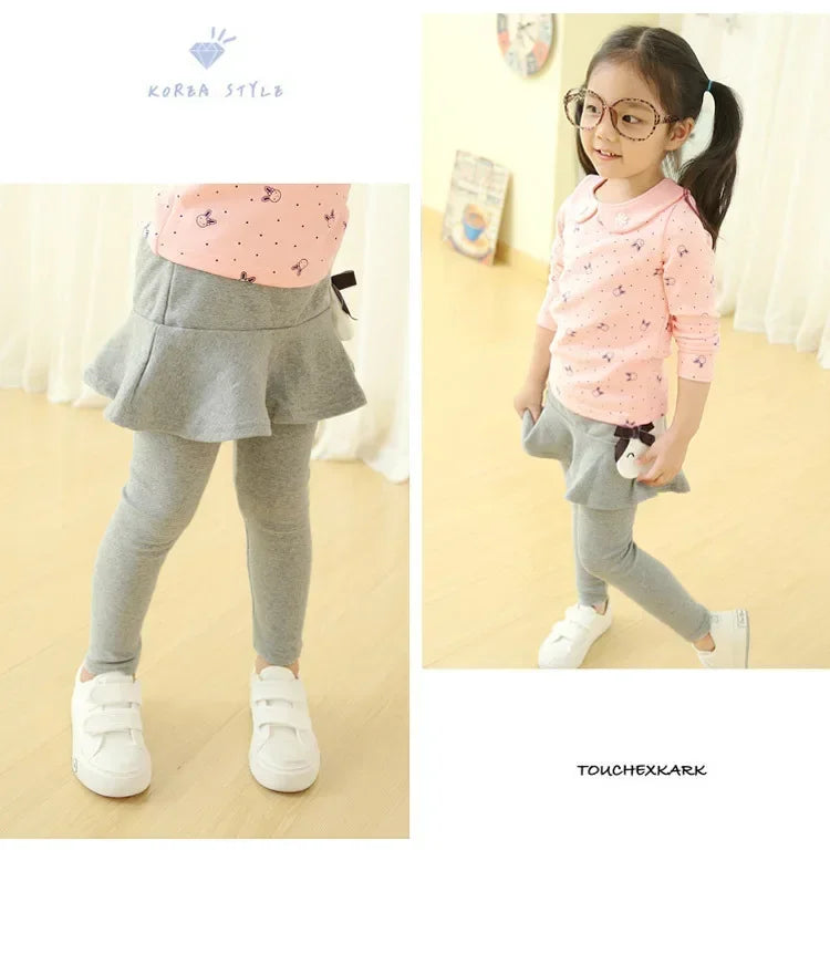 Nuevas mallas para niñas, falda de princesa de encaje, pantalones, falda ajustada para primavera y otoño, pantalones para niños de 2 a 7 años, ropa para niños