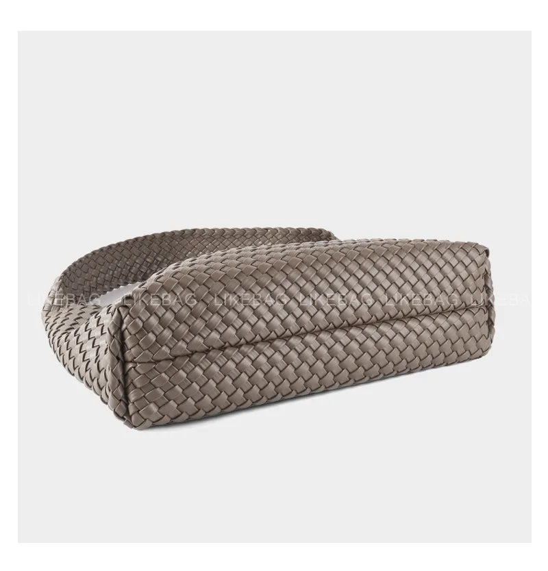 ZR DIARY-Bolso tejido de lujo para mujer, bolsa de mano de gran capacidad de cuero PU, informal, a la moda, con textura suave, BZ618