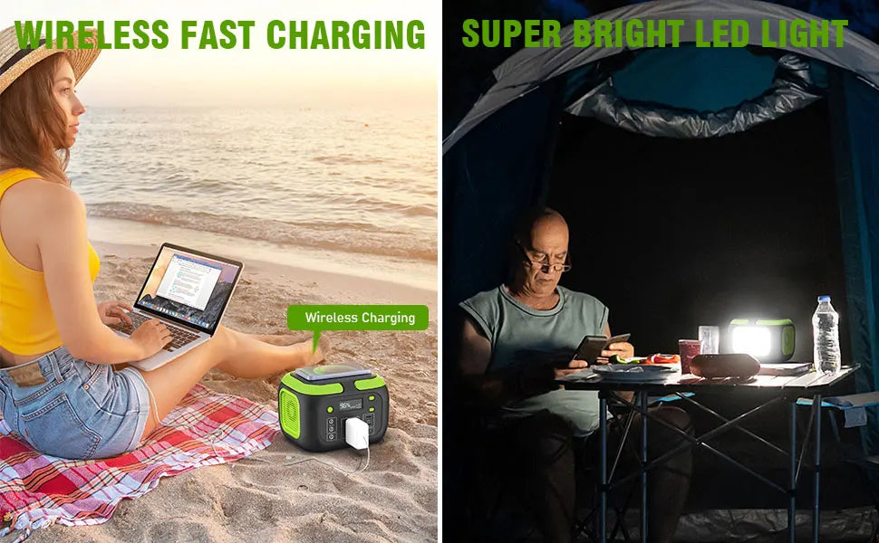 Estación de energÃa portátil de 600W/300W/200W, enchufes de CA de 110V, generador Solar, Banco de energÃa de almacenamiento para Camping, viajes, RV, viaje a casa