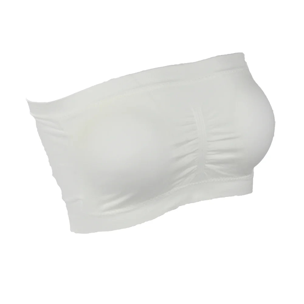 Nuevo sujetador sin tirantes para mujer con cojín para el pecho desmontable de talla grande Top elástico sin costuras para exteriores sin tirantes S-6XL