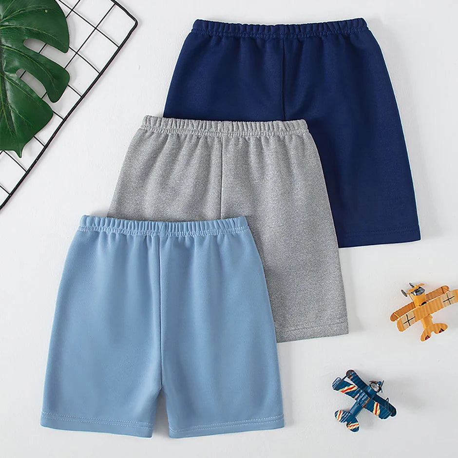 1/3/6 Pcs Children's Solid Color Drawstring Strap Shorts Boy Casual Fashion Pants Girl Joker Comfortable Elastic Waist Pants