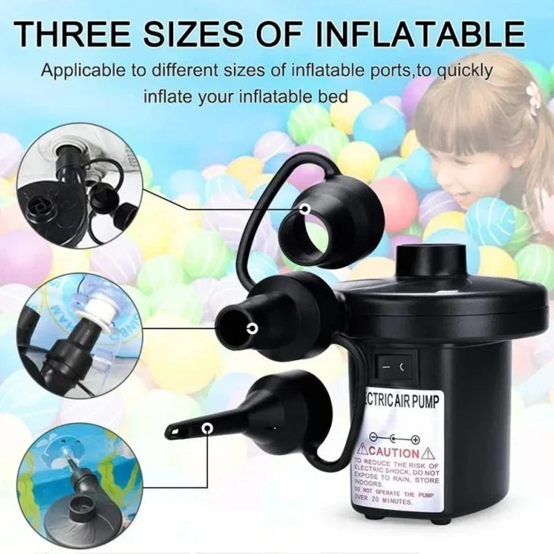 Bomba inflable eléctrica, Mini cojín de aire, bomba portátil para acampar, colchón de llenado rápido, inyector de soplador de llenado de aire para piscina