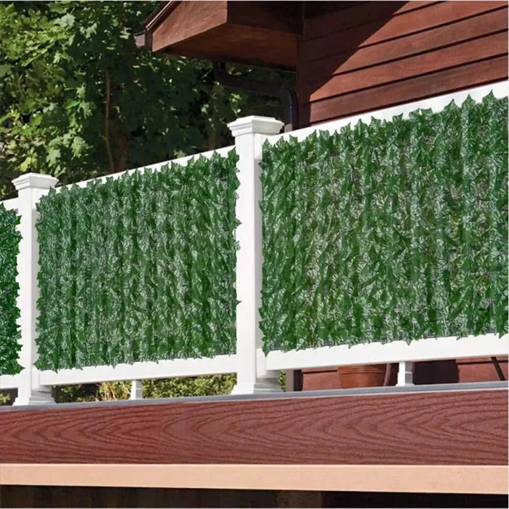 Paneles de valla de hojas verdes artificiales de 1M/3M, pantalla de valla de privacidad falsa para decoración del hogar, jardín y balcón al aire libre