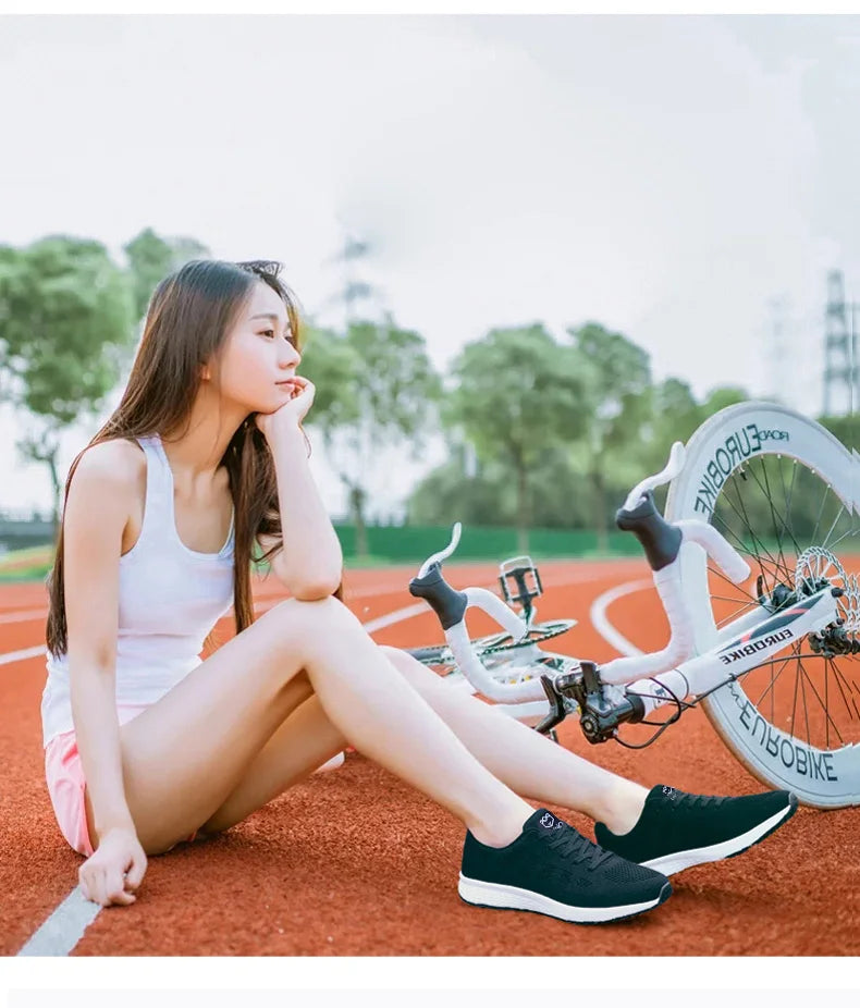 2024 zapatos deportivos para mujer, zapatillas de plataforma a la moda, zapatos planos para correr para primavera e invierno para mujer