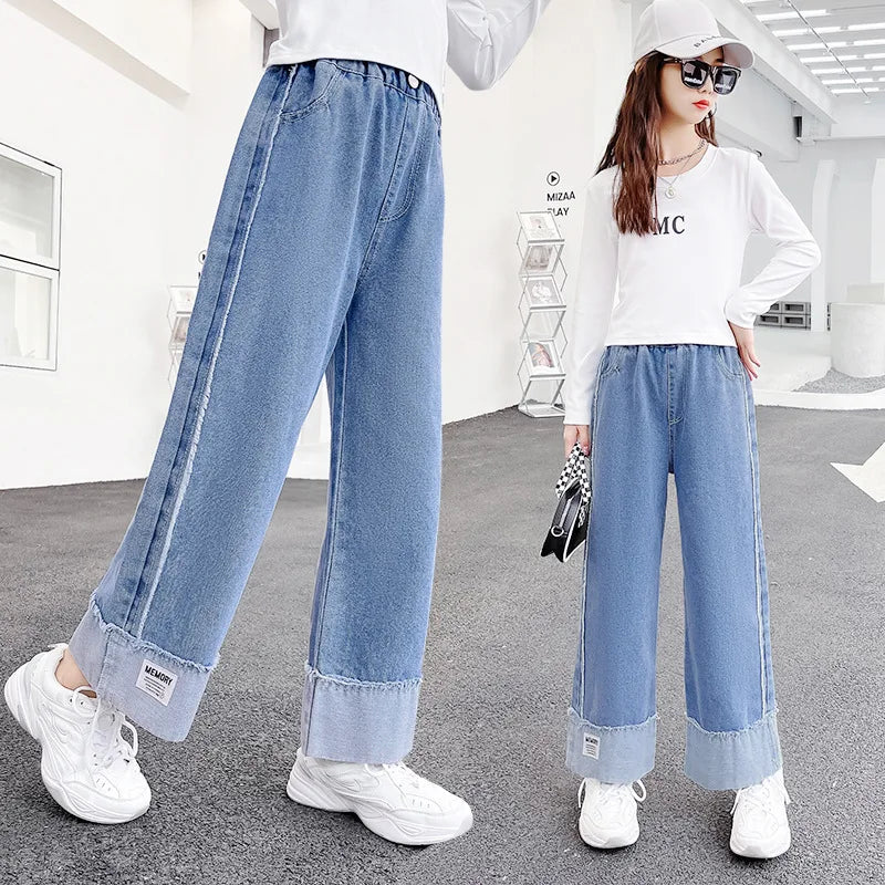 Pantalones de chándal para adolescentes, moda de otoño, ropa de calle informal, ropa de hadas de primavera para niños, pantalones para niñas, ropa para niños de pierna ancha