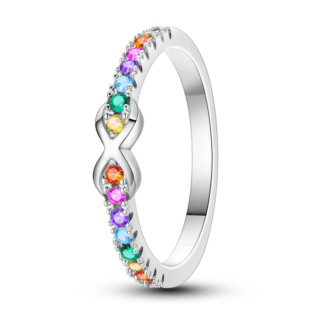 Anillo de Plata de Ley 925 Original para mujer, joyería fina con circonita, luciérnaga, corazón, cruz