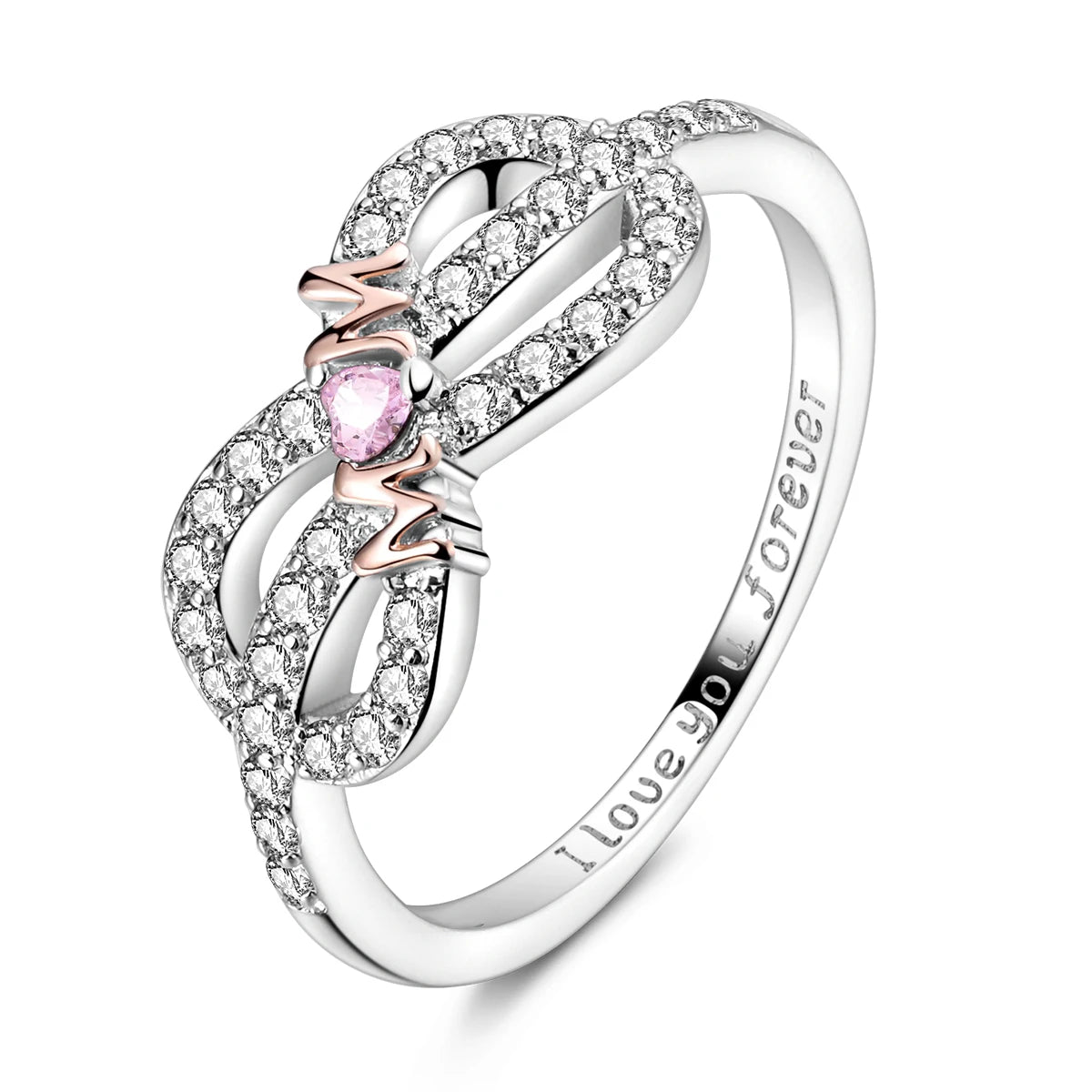 Anillo de Plata de Ley 925 Original para mujer, joyería fina con circonita, luciérnaga, corazón, cruz