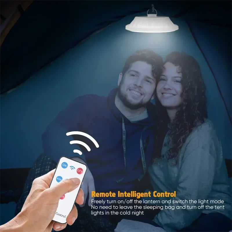 Potente linterna LED para acampar, luz portátil para tienda con carga Solar, lámpara LED recargable de emergencia de 8000mAh para exteriores, 2025