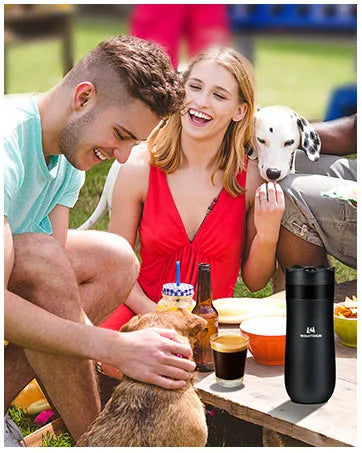 Cafetera Espresso portátil, cafetera eléctrica con autocalentamiento, alimentada por batería, presión de 19 Bar, cafetera con suelo